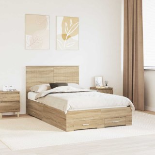 VidaXL Ramka łóżka Dąb Sonoma 120 x 200 cm Materiał drewnopochodny