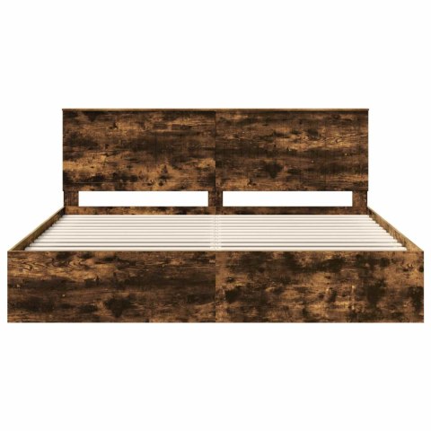 Ramka łóżka Dąb wędzony 200 x 200 cm Lite drewno sosnowe