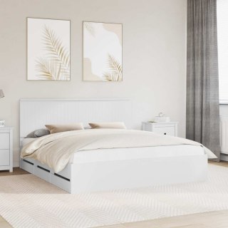 VidaXL Ramka łóżka z szufladą Biały 180 x 200 cm Drewno inżynieryjne
