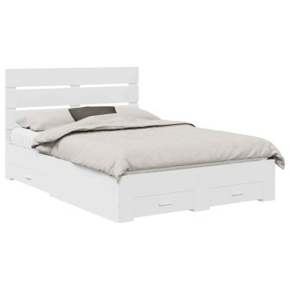 VidaXL Ramka łóżka Biały 140 x 190 cm Materiał drewnopochodny