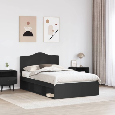 Ramka łóżka Czarny 135 x 190 cm Lite drewno sosnowe