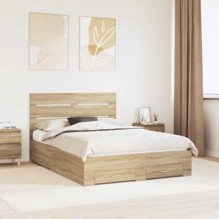 VidaXL Ramka łóżka Dąb Sonoma 150 x 200 cm Materiał drewnopochodny