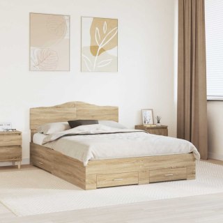 VidaXL Ramka łóżka Dąb Sonoma 150 x 200 cm Materiał drewnopochodny