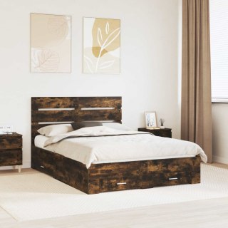 VidaXL Ramka łóżka Dąb wędzony 150 x 200 cm Materiał drewnopochodny