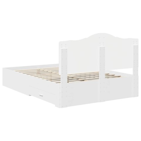Ramka łóżka Biały 140 x 190 cm Materiał drewnopochodny