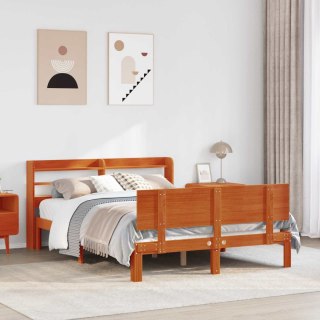 VidaXL Ramka łóżka Z zagłówkiem 2 pcs Woskowy Brąz Lite drewno sosnowe