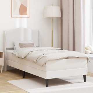 VidaXL Ramka łóżka Z zagłówkiem Biały 90 x 190 cm Ekoskóra