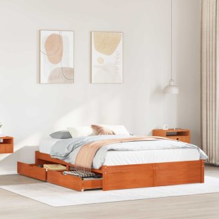 VidaXL Ramka łóżka z szufladą 3 pcs Woskowy Brąz Lite drewno sosnowe
