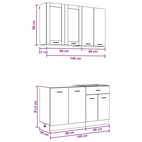 Jednostka kuchenna LYON 4 pcs Betonowy szary