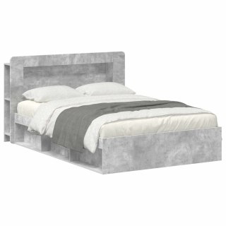 VidaXL Rama łóżka z przechowywaniem Betonowy szary 140 x 190 cm