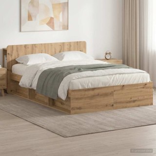 VidaXL Rama łóżka z przechowywaniem Dąb artisan 140 x 190 cm