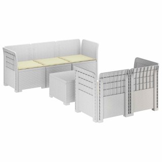 VidaXL 5-osobowa sofa ogrodowa z poduszkami w stylu rattanowym PP