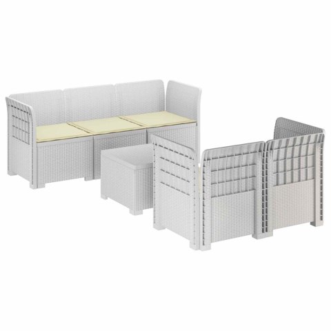 5-osobowa sofa ogrodowa z poduszkami w stylu rattanowym PP