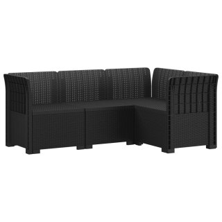 VidaXL Ogród Sofa 4-osobowa Wygląd Rattanu PP antracytowy