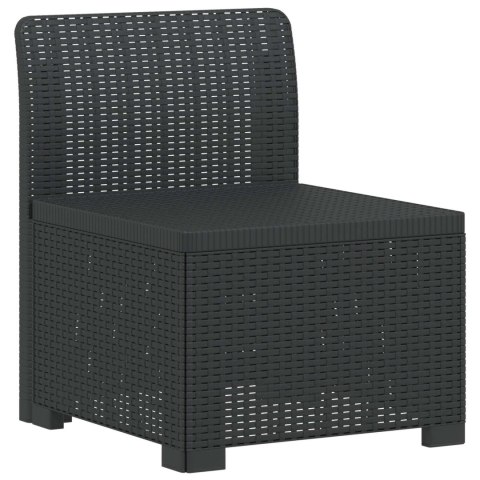 Ogród Sofa 4-osobowa Wygląd Rattanu PP antracytowy