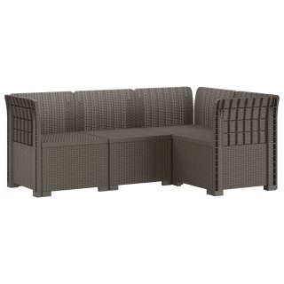 VidaXL Ogród Sofa 4-osobowa Wygląd Rattanu PP jasnoszary