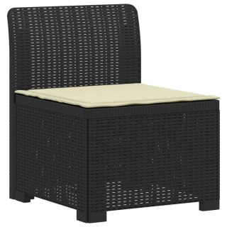 VidaXL Ogród Sofa 4-osobowa z poduszkami Wygląd Rattanu PP antracytowy