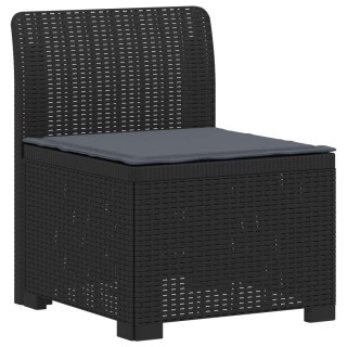 VidaXL Ogród Sofa 4-osobowa z poduszkami Wygląd Rattanu PP antracytowy