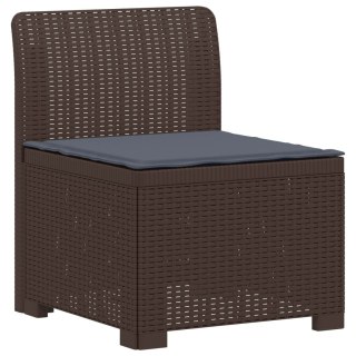 VidaXL Ogród Sofa 4-osobowa z poduszkami Wygląd Rattanu PP brązowy