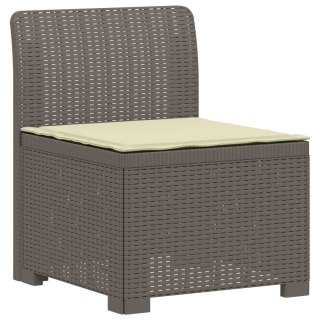 VidaXL Sofa ogrodowa dla 4 osób z poduszkami w stylu rattanowym PP