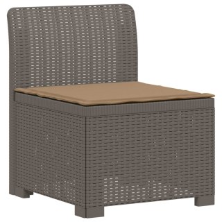 VidaXL Sofa ogrodowa dla 4 osób z poduszkami w stylu rattanowym PP