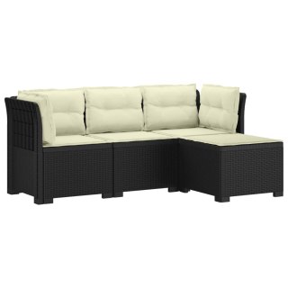 VidaXL Sofa ogrodowa dla 4 osób z poduszkami w stylu rattanowym PP