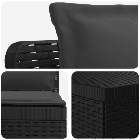 Sofa ogrodowa dla 4 osób z poduszkami w stylu rattanowym PP