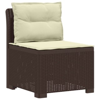 VidaXL Sofa ogrodowa dla 4 osób z poduszkami w stylu rattanowym PP