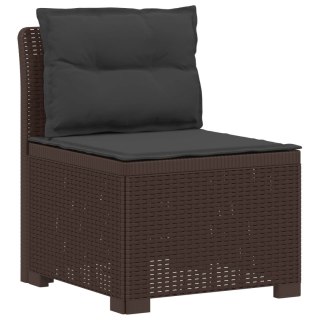 VidaXL Sofa ogrodowa dla 4 osób z poduszkami w stylu rattanowym PP