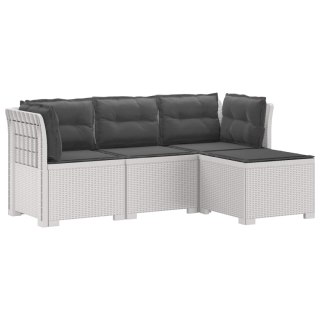 VidaXL Sofa ogrodowa dla 4 osób z poduszkami w stylu rattanowym PP
