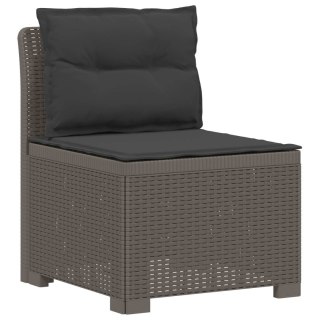 VidaXL Sofa ogrodowa dla 4 osób z poduszkami w stylu rattanowym PP