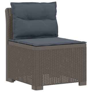 VidaXL Sofa ogrodowa dla 4 osób z poduszkami w stylu rattanowym PP