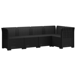 VidaXL 5-osobowa sofa ogrodowa w stylu rattanowym PP antracytowy