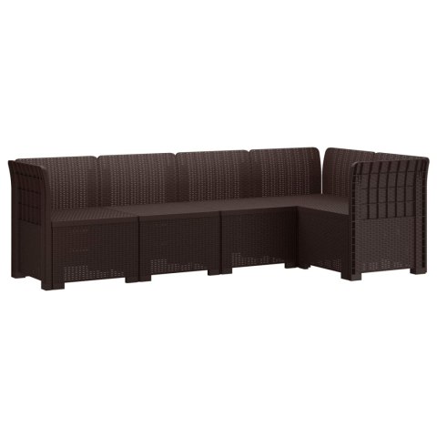5-osobowa sofa ogrodowa w stylu rattanowym PP brązowy