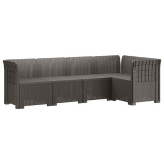 VidaXL 5-osobowa sofa ogrodowa w stylu rattanowym PP jasnoszary