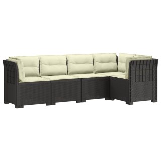 VidaXL 5-osobowa sofa ogrodowa z poduszkami w stylu rattanowym PP
