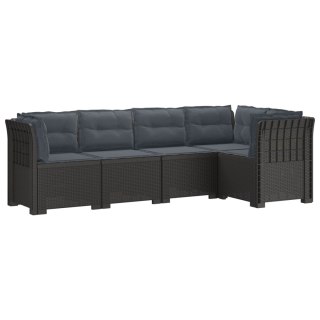 VidaXL 5-osobowa sofa ogrodowa z poduszkami w stylu rattanowym PP