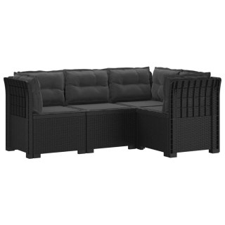 VidaXL Ogród Sofa 4-osobowa z poduszkami Wygląd Rattanu PP antracytowy