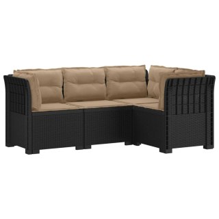 VidaXL Ogród Sofa 4-osobowa z poduszkami Wygląd Rattanu PP antracytowy
