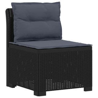 VidaXL Ogród Sofa 4-osobowa z poduszkami Wygląd Rattanu PP antracytowy