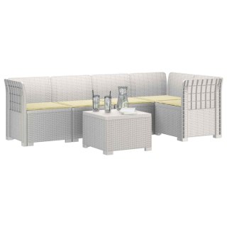 VidaXL 5-osobowa sofa ogrodowa z poduszkami w stylu rattanowym PP