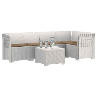 VidaXL 5-osobowa sofa ogrodowa z poduszkami w stylu rattanowym PP