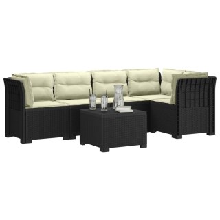 VidaXL 5-osobowa sofa ogrodowa z poduszkami w stylu rattanowym PP