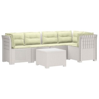 VidaXL 5-osobowa sofa ogrodowa z poduszkami w stylu rattanowym PP