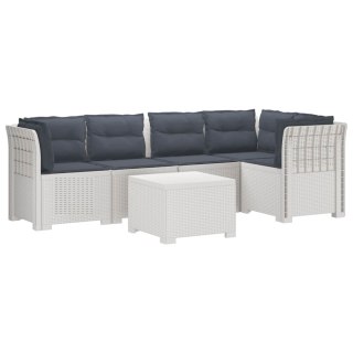 VidaXL 5-osobowa sofa ogrodowa z poduszkami w stylu rattanowym PP