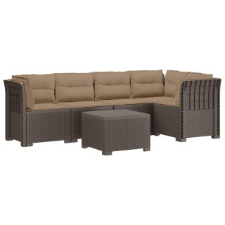 VidaXL 5-osobowa sofa ogrodowa z poduszkami w stylu rattanowym PP