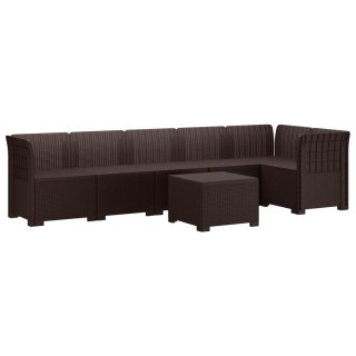 VidaXL Sofa Ogrodowa 6-osobowa w Wyglądzie Rattanu PP brązowy