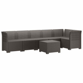 VidaXL Sofa Ogrodowa 6-osobowa w Wyglądzie Rattanu PP jasnoszary