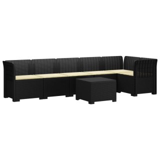 VidaXL Sofa Ogrodowa 6-osobowa z Poduszkami w Wyglądzie Rattanu PP