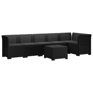 VidaXL Sofa Ogrodowa 6-osobowa z Poduszkami w Wyglądzie Rattanu PP